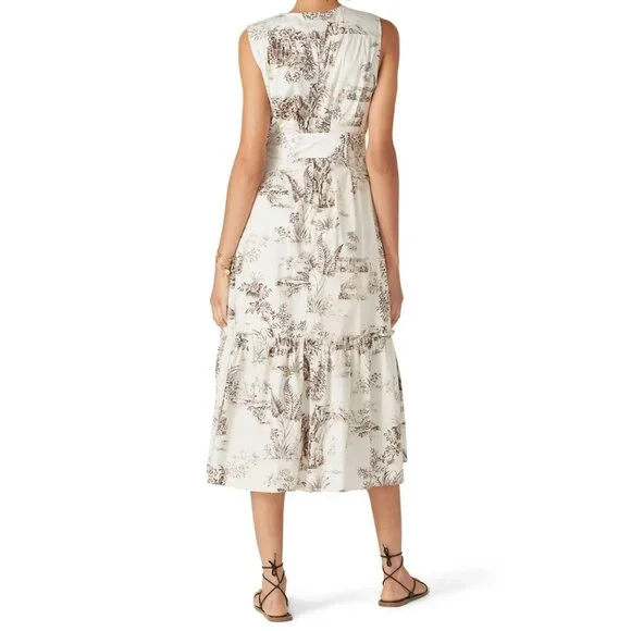 Nicholas Jordane Ivory Toile Floral Dress Sz 4 - Picture 4 of 6